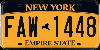 NY license plate FAW1448