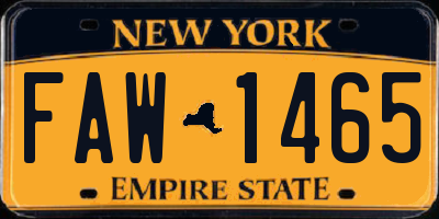 NY license plate FAW1465