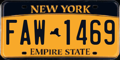 NY license plate FAW1469