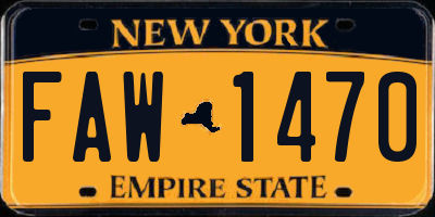 NY license plate FAW1470