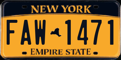 NY license plate FAW1471