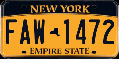 NY license plate FAW1472