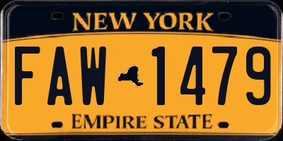 NY license plate FAW1479