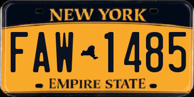NY license plate FAW1485