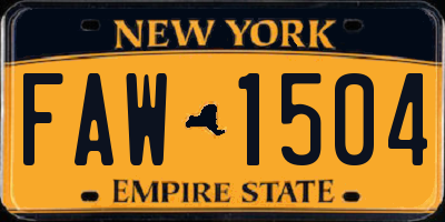 NY license plate FAW1504