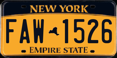 NY license plate FAW1526