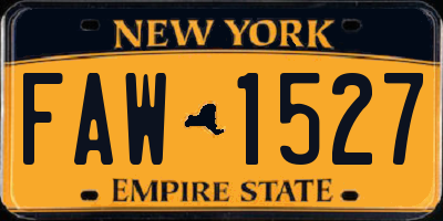 NY license plate FAW1527