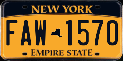 NY license plate FAW1570