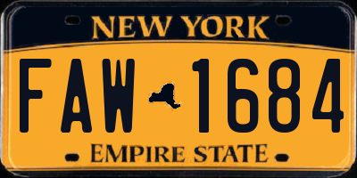 NY license plate FAW1684