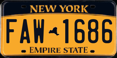 NY license plate FAW1686
