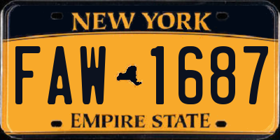 NY license plate FAW1687