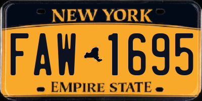 NY license plate FAW1695