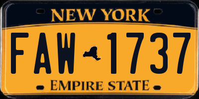 NY license plate FAW1737