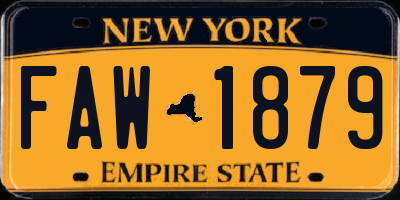 NY license plate FAW1879