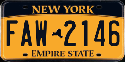 NY license plate FAW2146