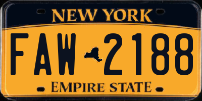 NY license plate FAW2188
