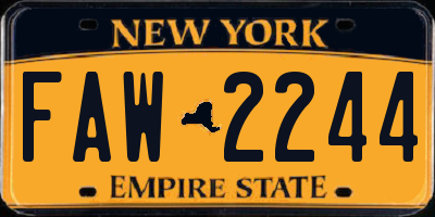 NY license plate FAW2244