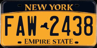 NY license plate FAW2438