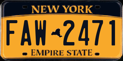 NY license plate FAW2471