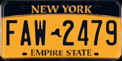 NY license plate FAW2479