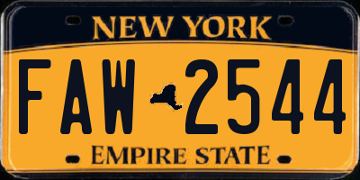 NY license plate FAW2544