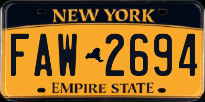 NY license plate FAW2694