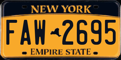 NY license plate FAW2695