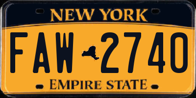 NY license plate FAW2740
