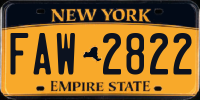 NY license plate FAW2822