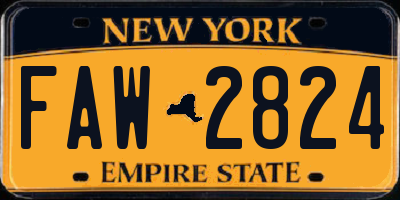 NY license plate FAW2824
