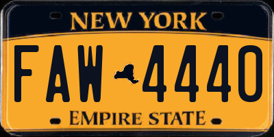 NY license plate FAW4440