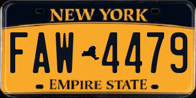 NY license plate FAW4479