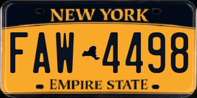 NY license plate FAW4498