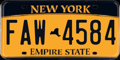 NY license plate FAW4584