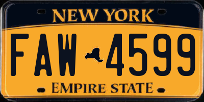 NY license plate FAW4599