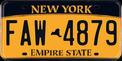 NY license plate FAW4879