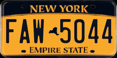 NY license plate FAW5044