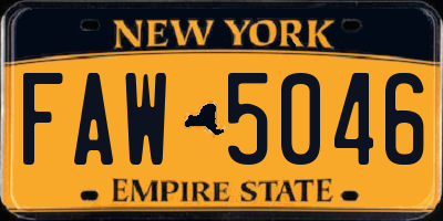 NY license plate FAW5046