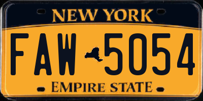NY license plate FAW5054
