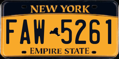 NY license plate FAW5261