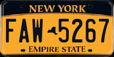 NY license plate FAW5267