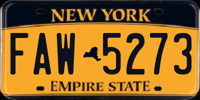 NY license plate FAW5273