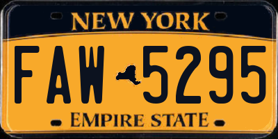 NY license plate FAW5295