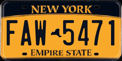 NY license plate FAW5471
