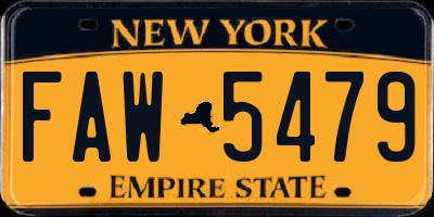 NY license plate FAW5479