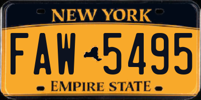 NY license plate FAW5495
