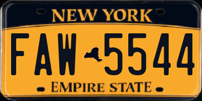 NY license plate FAW5544