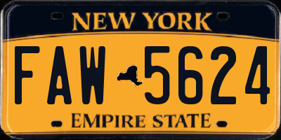 NY license plate FAW5624