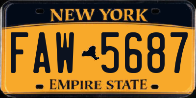 NY license plate FAW5687
