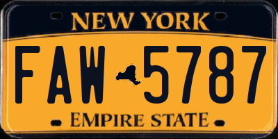 NY license plate FAW5787